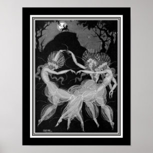 Galenhett" art décotryck Ca. 1922 "för måne Poster