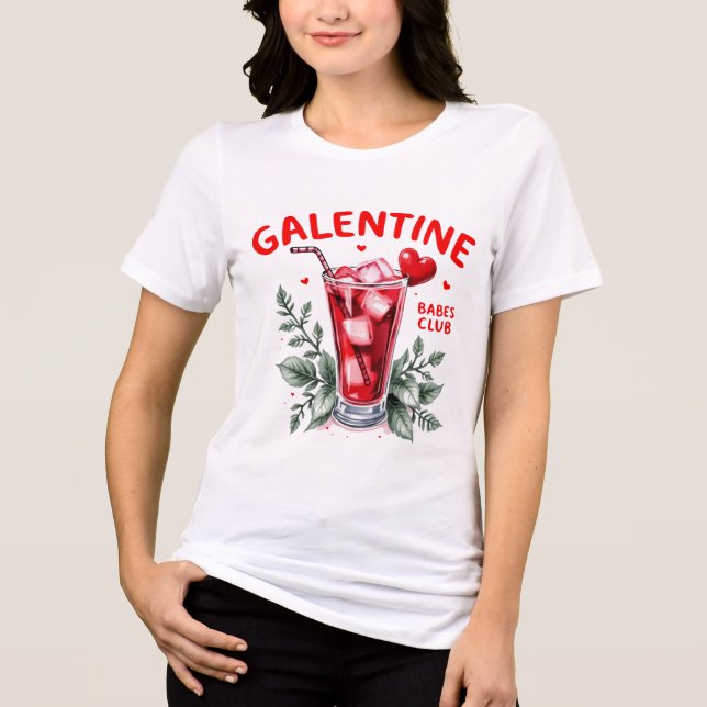 Galentine Babes Watercolor T Shirt (Framsida)