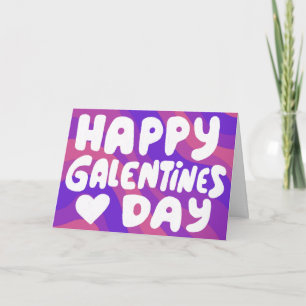 Galentine Bubble Brev Lila Groovy Retro Kort