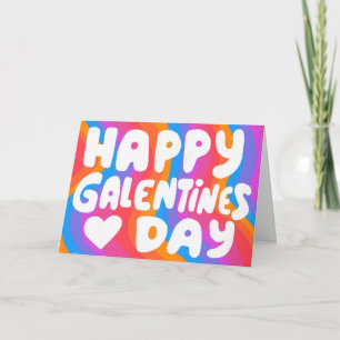 Galentine Bubble Brev Rainbow Groovy Retro Kort