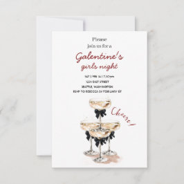 Galentine Champagne Party Invitation OSA Kort