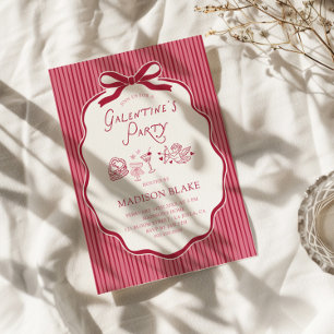 Galentine-firande Körsbågsram Inbjudningar