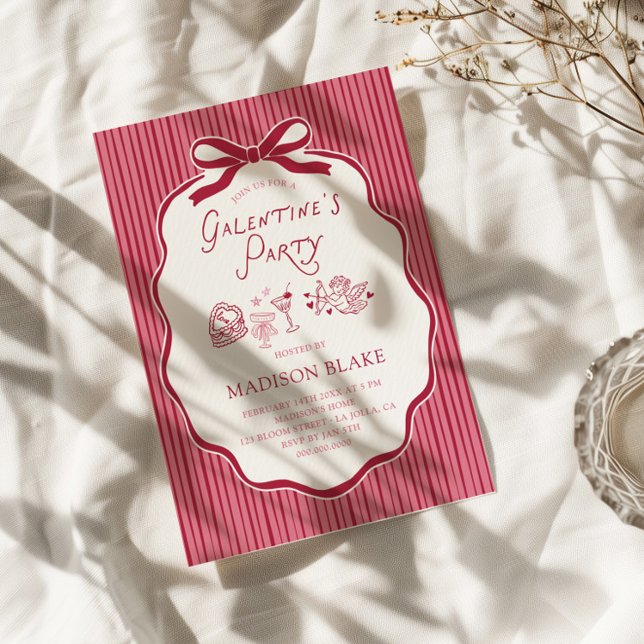 Galentine-firande Körsbågsram Inbjudningar (Skapare uppladdad)