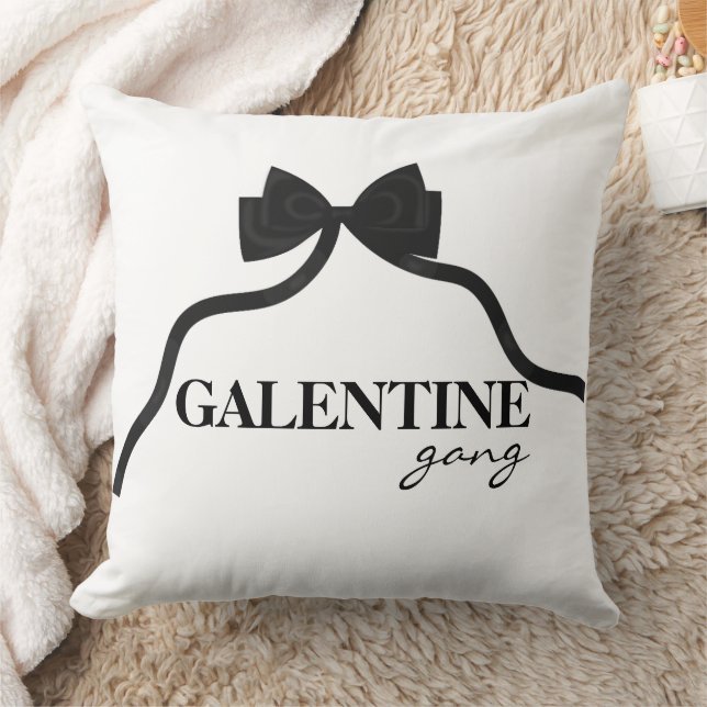 Galentine gang Friend Valentine Black Bow Kudde (Filt)