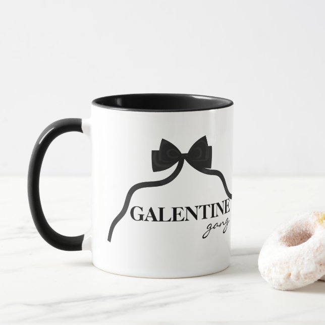 Galentine gang Friend Valentine Black Bow Mugg (Med munk)