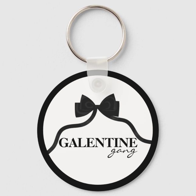 Galentine gang Friend Valentine Black Bow Nyckelring (Framsida)