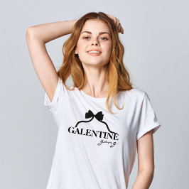 Galentine gang Friend Valentine Black Bow T Shirt