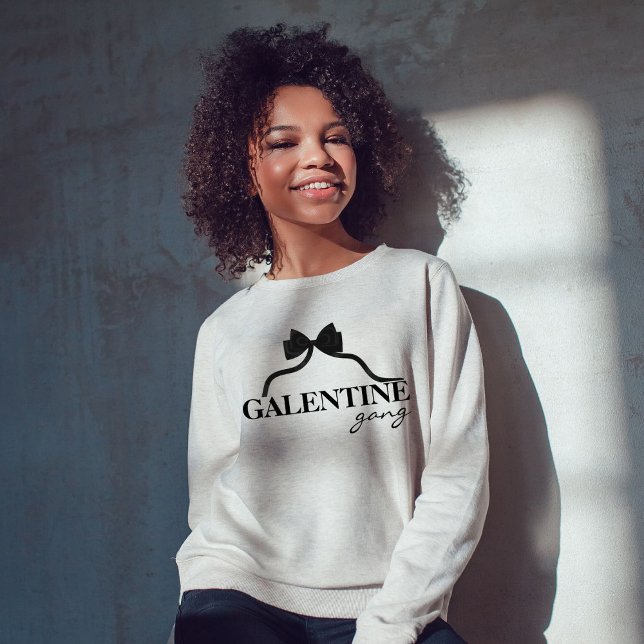 Galentine gang Friend Valentine Black Bow T Shirt (Skapare uppladdad)