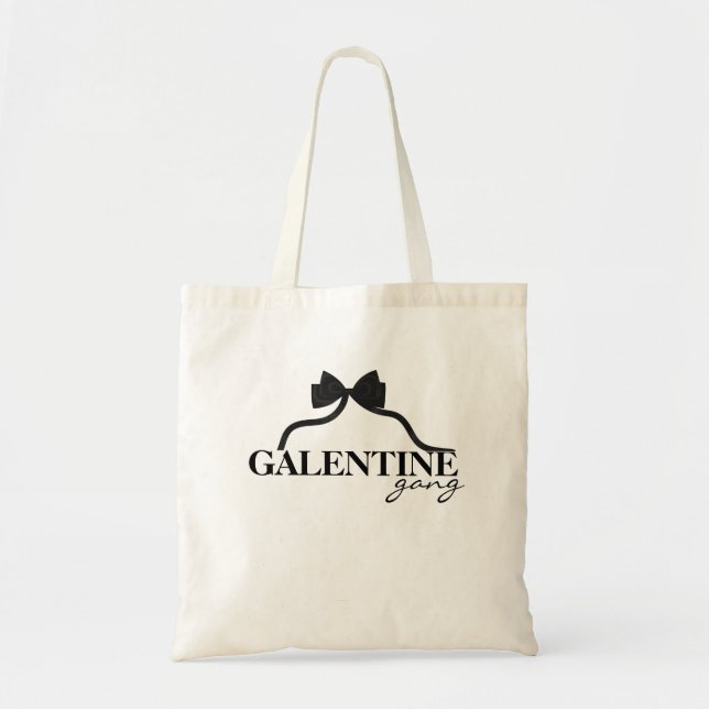 Galentine gang Friend Valentine Black Bow Tygkasse (Framsidan)
