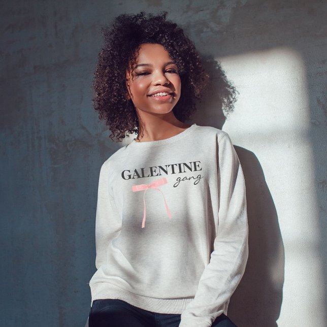 Galentine gang Friend Valentine Rosa Bow T Shirt (Skapare uppladdad)