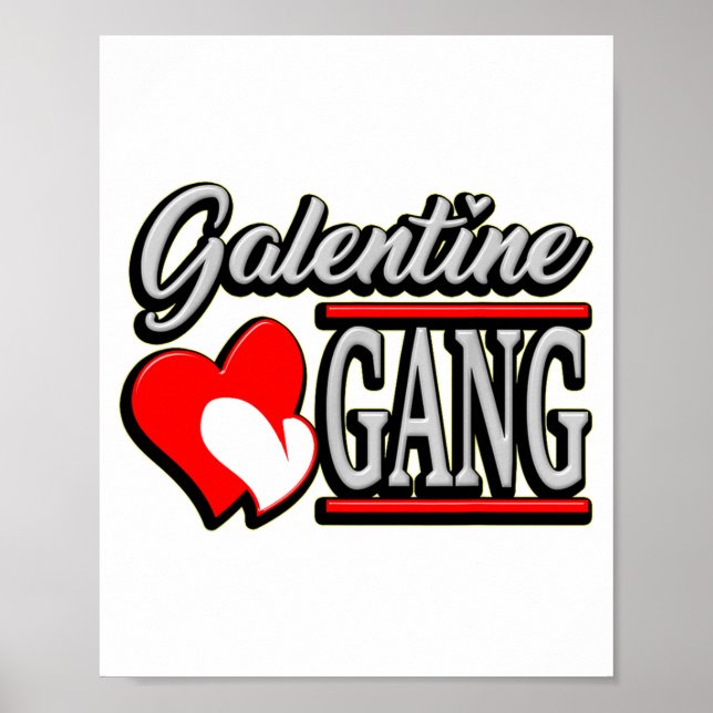 Galentine Gang Funny Valentines Day With The Gir  Poster (Framsidan)