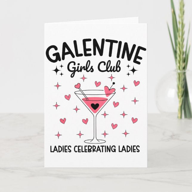 Galentine Girls Club Damer Celebrerar Damer Val Kort (Framsida)