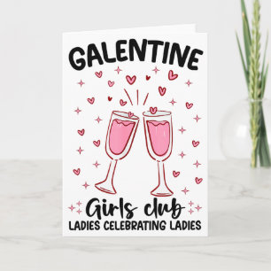 Galentine Girls Club Damer som firar damer Val Kort