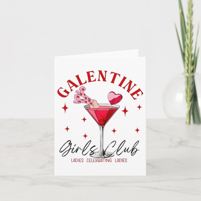 Galentine Girls Klubb Dam som firar Dam Kort (Framsida)
