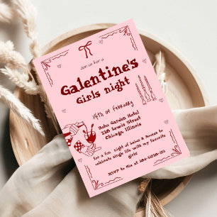 Galentine Handritad Valentine Flicknattfest Julkort