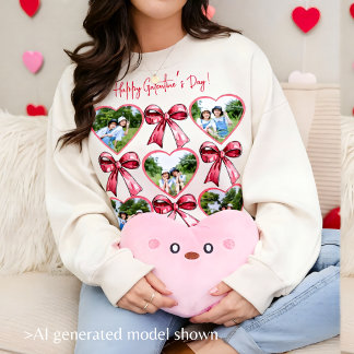 Galentine-hjärta Foto Bow Collage Mysig Vän T Shirt