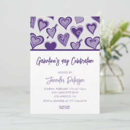 Galentine-inbjudan xoxo Alla hjärtans dag hjärtan Inbjudningar