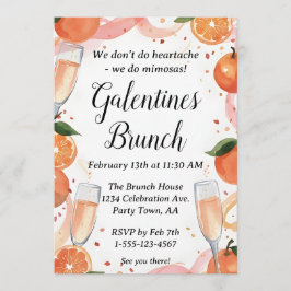 Galentine Mimosa Brunch Party Invite Personalized Inbjudningar
