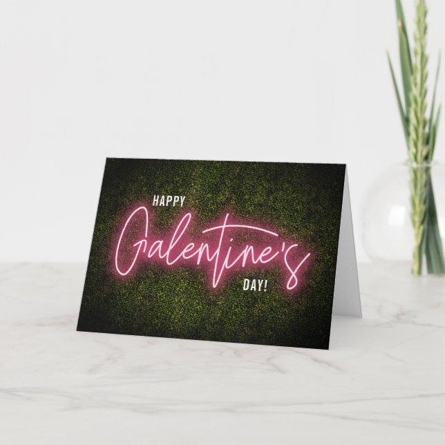 Galentine Neon Skylt Alla Hjärtans Dag Kort (Framsida)