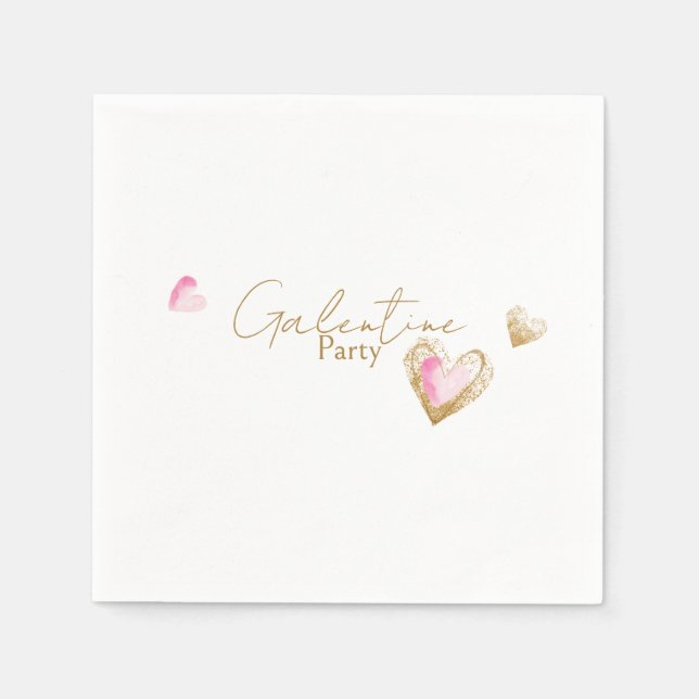 Galentine Party Heart Pappersservett (Framsidan)