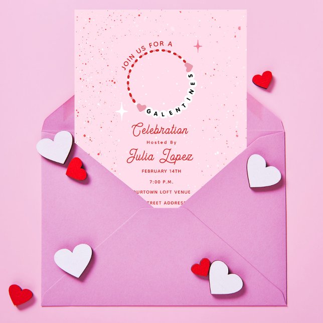 Galentine Party Valentines Vänskap Bracelet Spara Datumet (Skapare uppladdad)