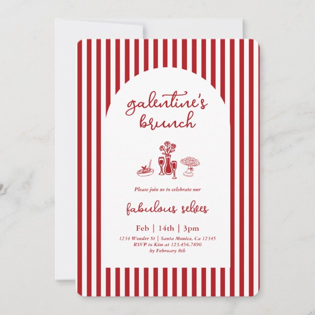 Galentine’s Brunch-inbjudan Inbjudningar (Framsida)