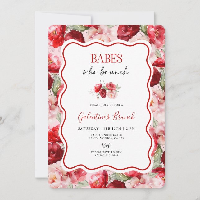 Galentine’s Brunch Invitation Inbjudningar (Framsida)