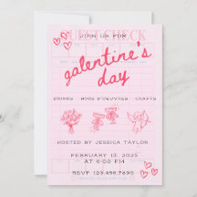 Galentine’s Day Alla hjärtans dag-inbjudan för tje