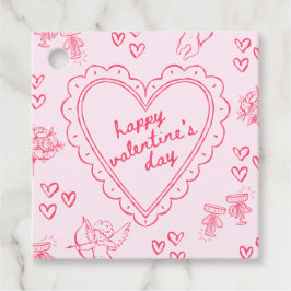Galentine’s Day Alla hjärtans hjärtliga Rosa Gåvor Etiketter