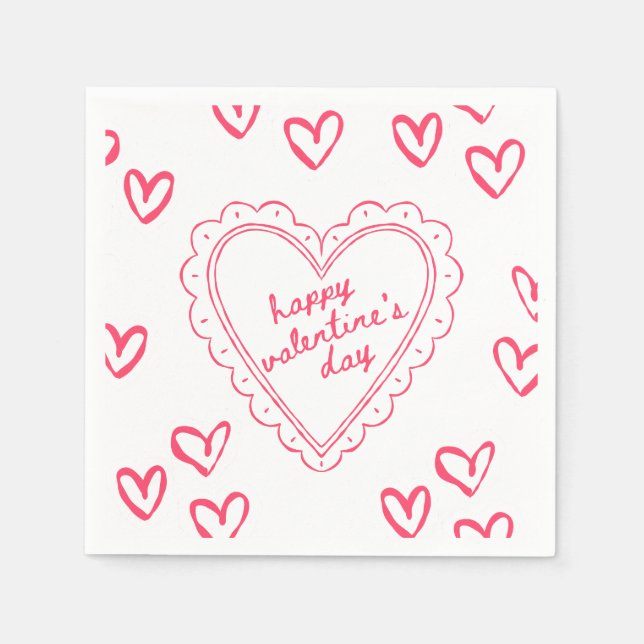 Galentine’s Day Valentin Flickig Inbjudan Pappersservett (Framsidan)