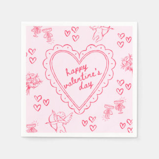 Galentine’s Day Valentine Girly Pink Pappersservett