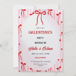 Galentine’s Party Invitation Printable, Pink & Red Inbjudningar