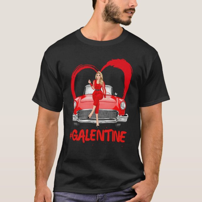 Galentine Single Best Bestie Valentines Day Women  T Shirt (Framsida)