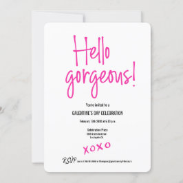 Galentine Vaelentins Hej Gorgous XOXO Inbjudningar