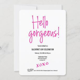Galentine Vaelentins Hej Gorgous XOXO Inbjudningar