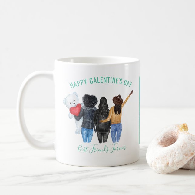 Galentine Valentine | BFF Best Friends Photo Kaffemugg (Med munk)
