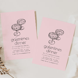Galentine Valentine Girls Nattmiddag Inbjudningar