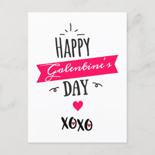 Galentine X ❤ X ❤ Lycklig Galentins dag ❤ Rosa Helg Vykort