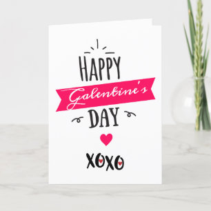 Galentine X ❤ X ❤ Lycklig Galentins dag ❤ Rosa Helgkort