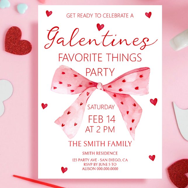 Galentinens Bow party Inbjudningar (Skapare uppladdad)