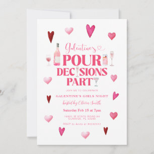 Galentinens dag Girls Night Valentine's Party Inbjudningar