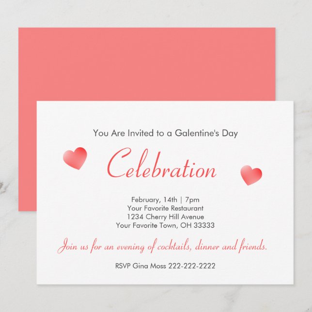 Galentinens dag Party Julkort (Fram/baksida)