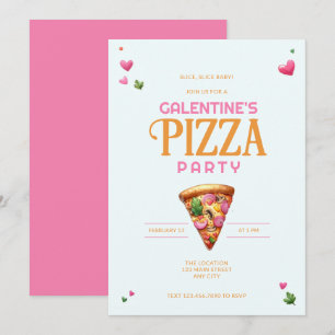 Galentinens dag Pizza Party-inbjudan Inbjudningar