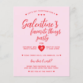 Galentinens favorite Sak Party budget Inbjudan Flygblad