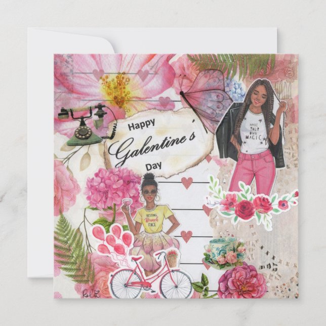 Galentinens platta hälsningskort (Framsida)