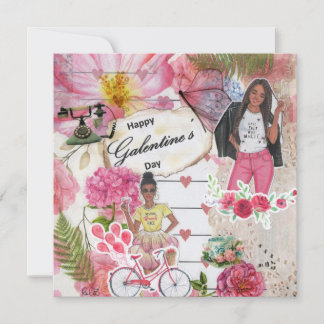 Galentinens platta hälsningskort