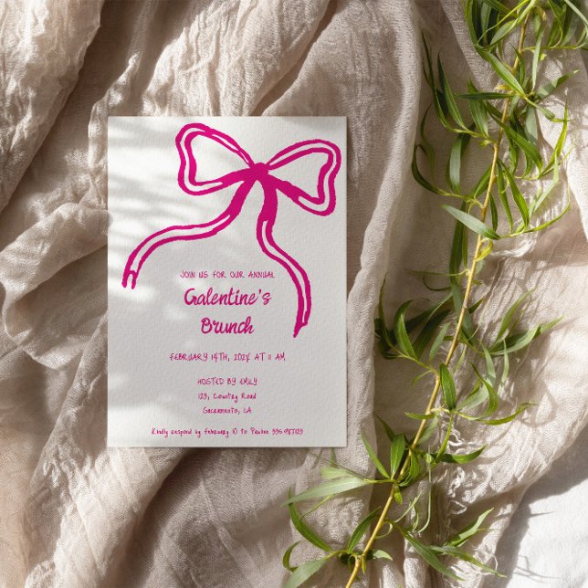 Galentinens rosa Day hand plockade-inbjudan Inbjudningar (Skapare uppladdad)