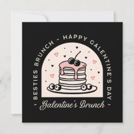 Galentines besties tjejer brunch Valentine party Inbjudningar