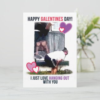 Galentines Card-virusvideo dam-fönster som faller Julkort