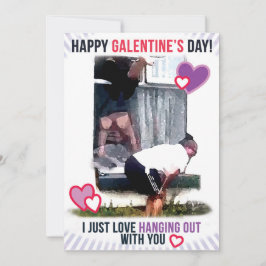Galentines Card-virusvideo dam-fönster som faller Julkort